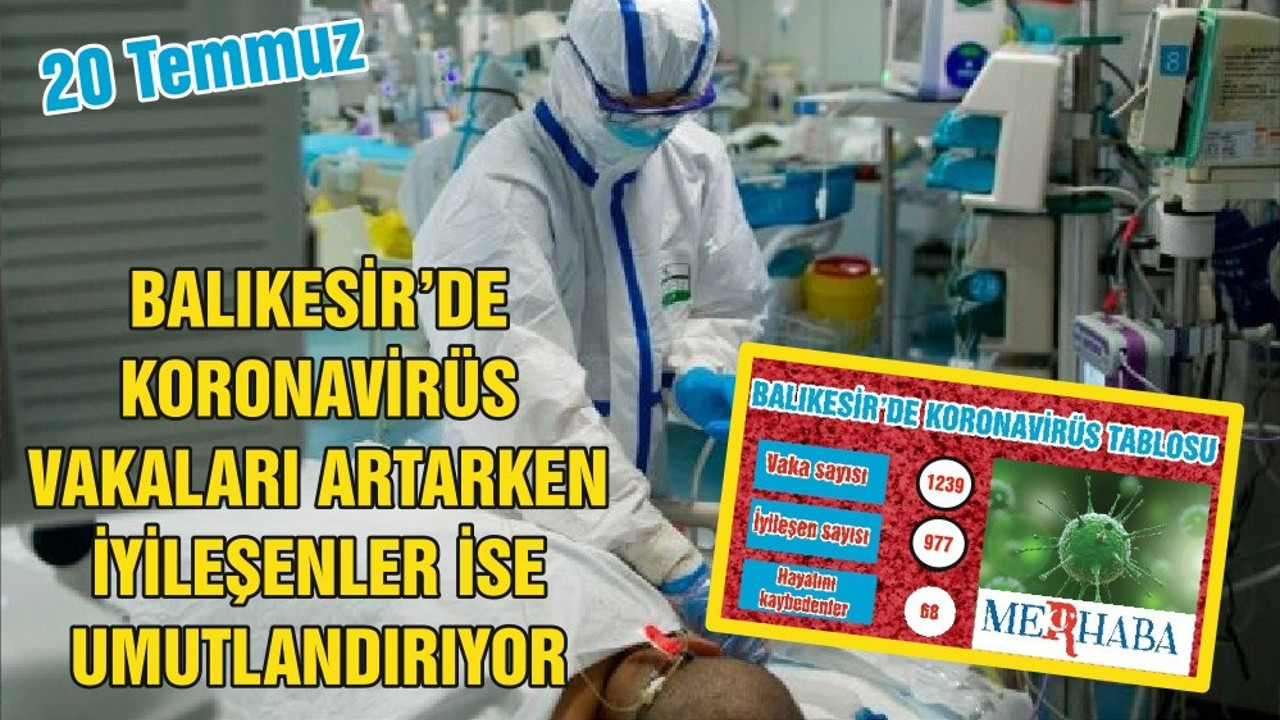 BALIKESİR’DE 20 TEMMUZ KORONAVİRÜS TABLOSU
