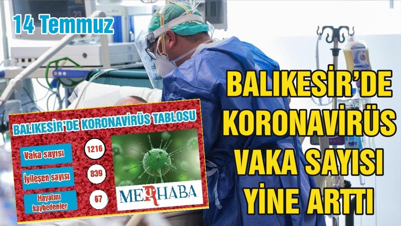 BALIKESİR’DE 14 TEMMUZ KORONAVİRÜS TABLOSU