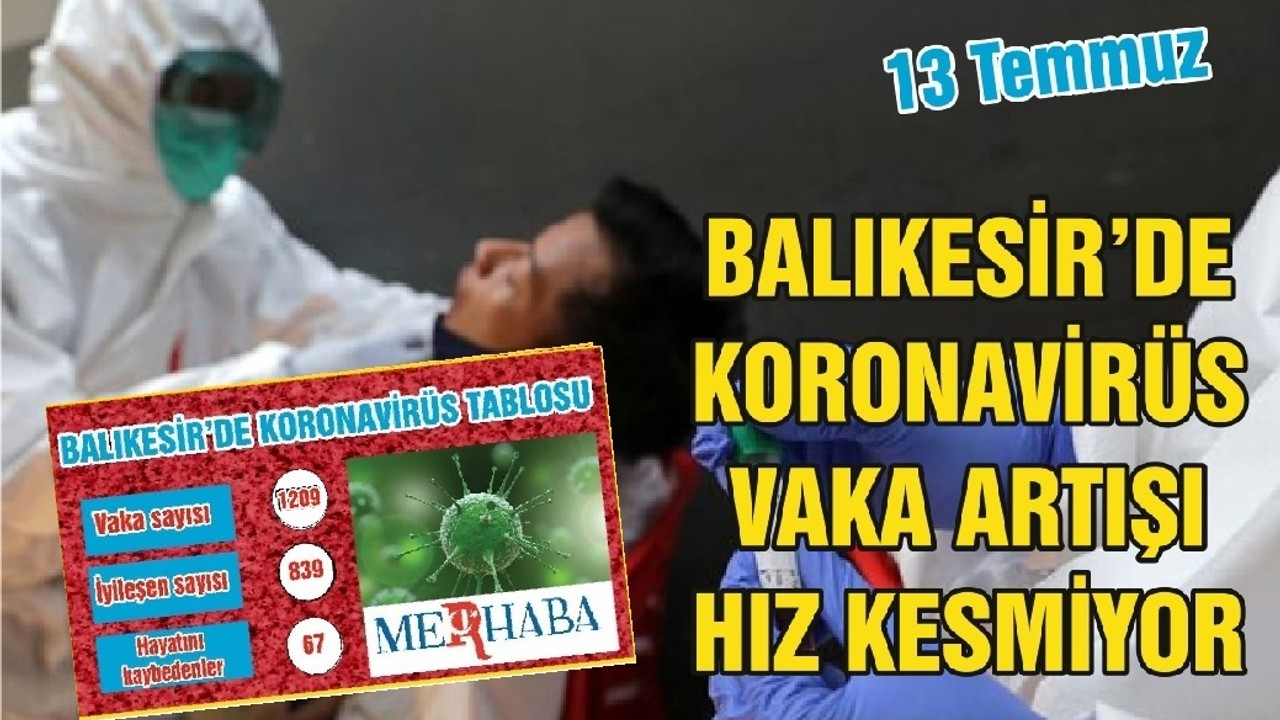 BALIKESİR’DE 13 TEMMUZ KORONAVİRÜS TABLOSU