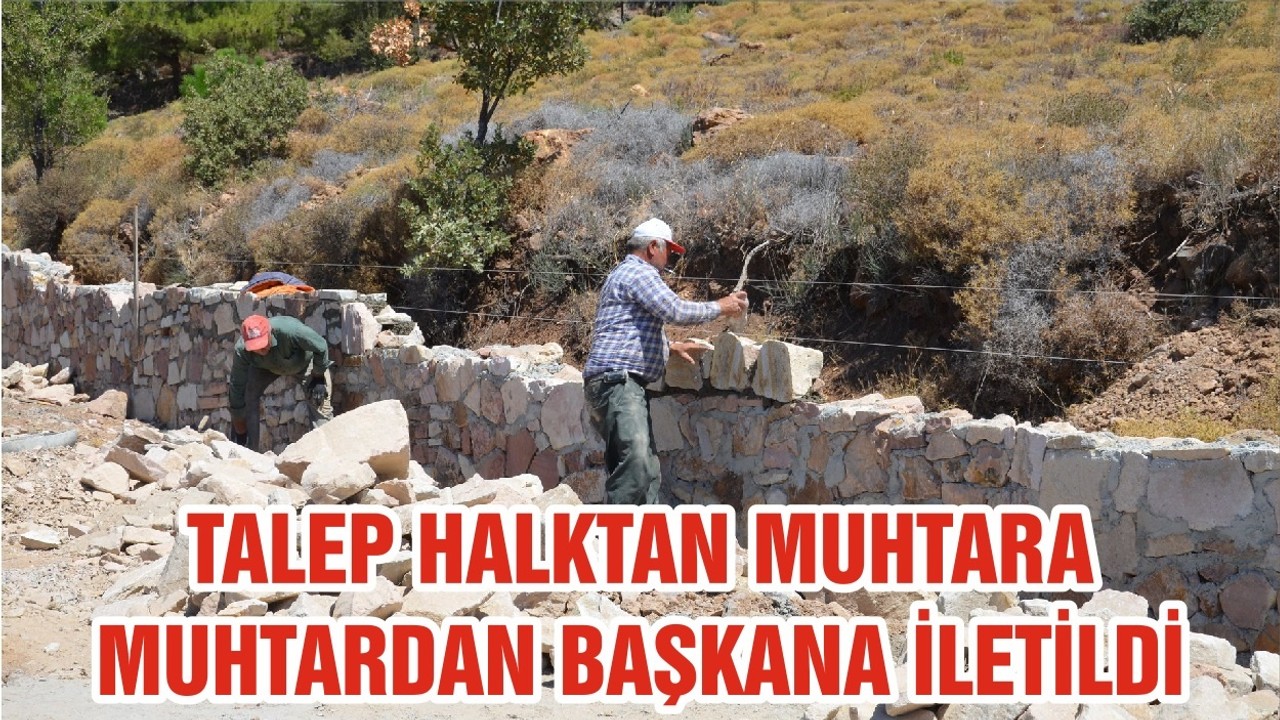 TALEP HALKTAN MUHTARA, MUHTARDAN BAŞKANA İLETİLDİ