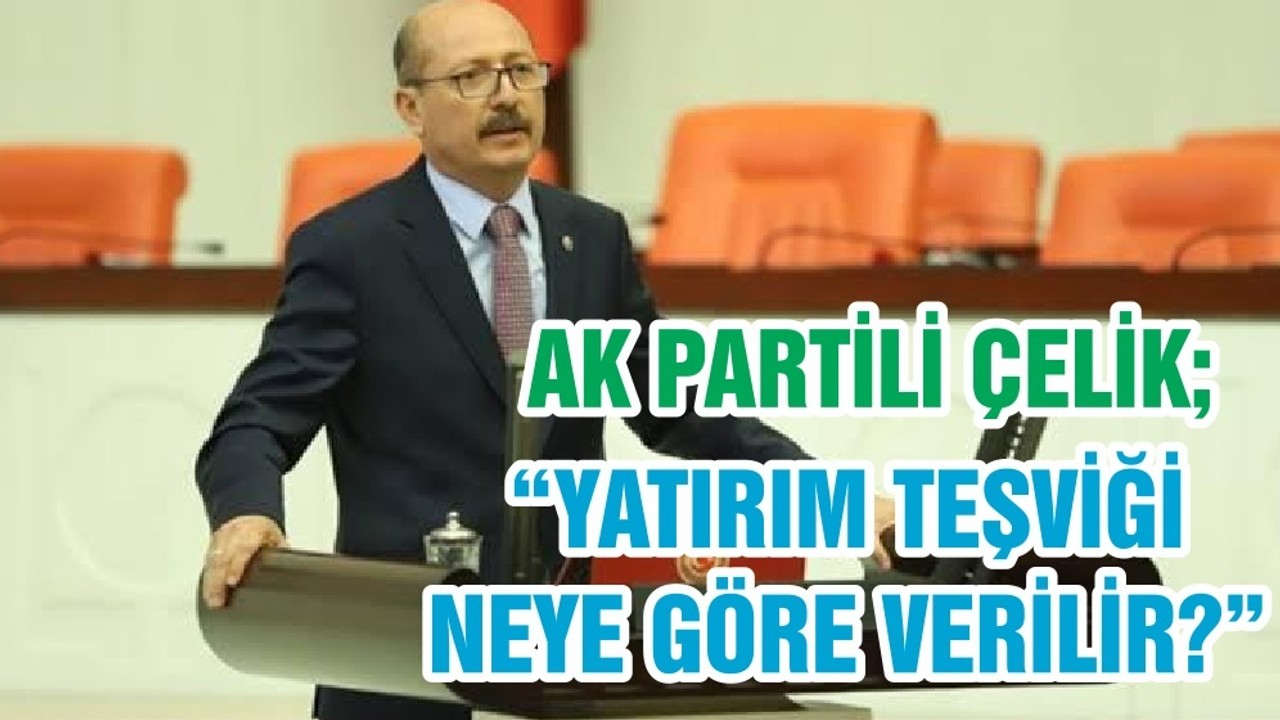 AK PARTİ BALIKESİR MİLLETVEKİLİ ADİL ÇELİK; “YATIRIM TEŞVİĞİ NEYE GÖRE VERİLİR?”