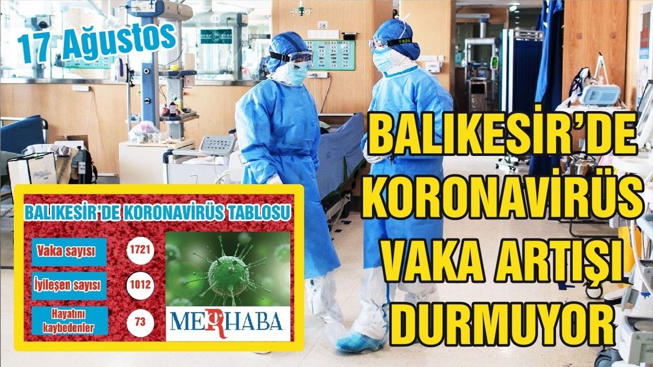 BALIKESİR’DE 17 AĞUSTOS KORONAVİRÜS TABLOSU