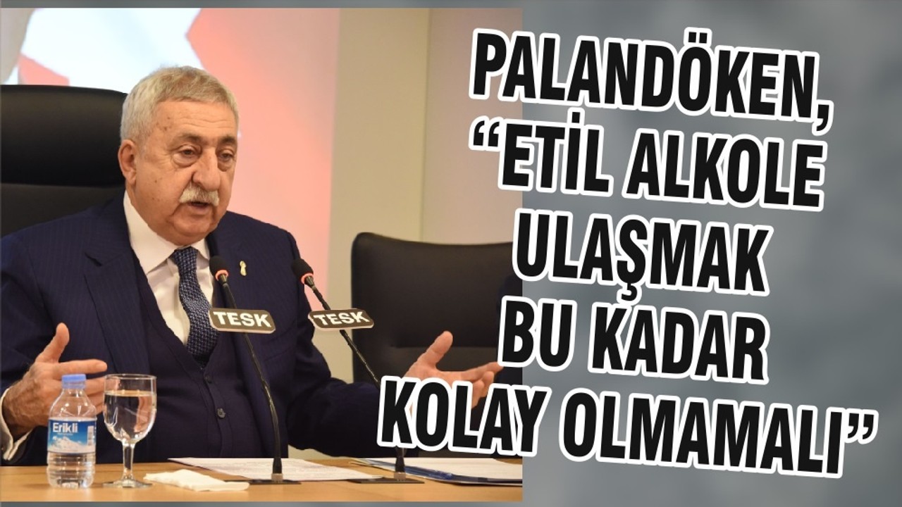 PALANDÖKEN, “ETİL ALKOLE ULAŞMAK BU KADAR KOLAY OLMAMALI”