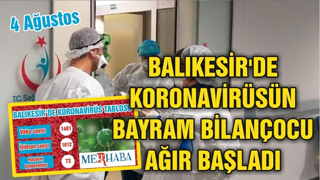 BALIKESİR’DE 4 AĞUSTOS KORONAVİRÜS TABLOSU
