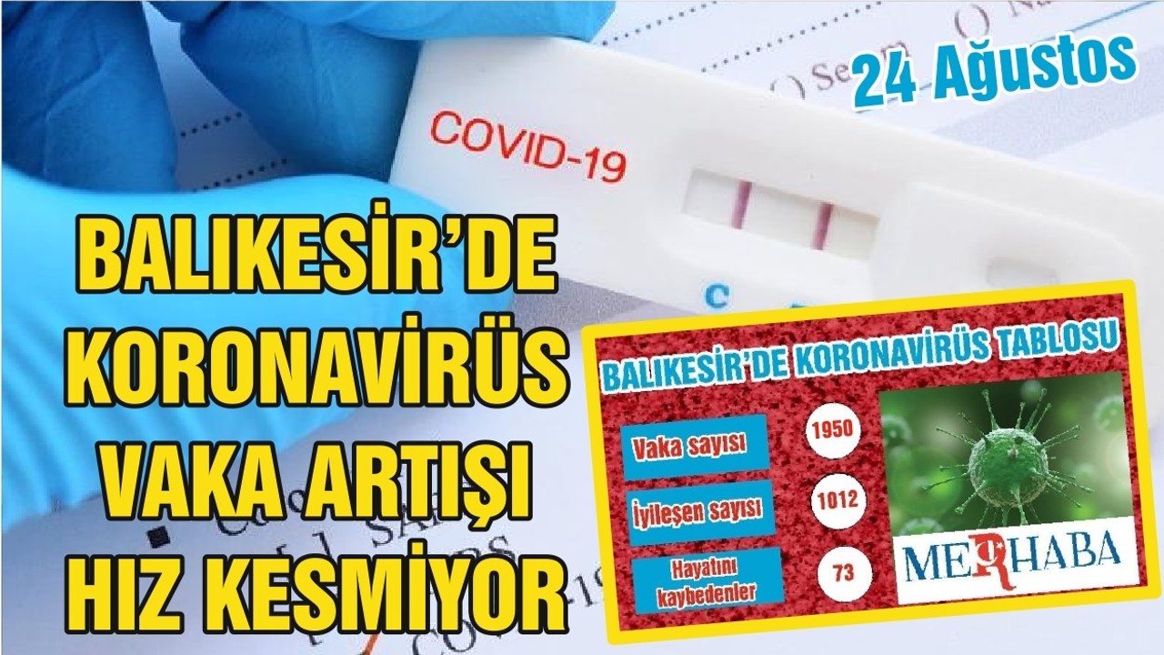 BALIKESİR’DE 24 AĞUSTOS KORONAVİRÜS TABLOSU