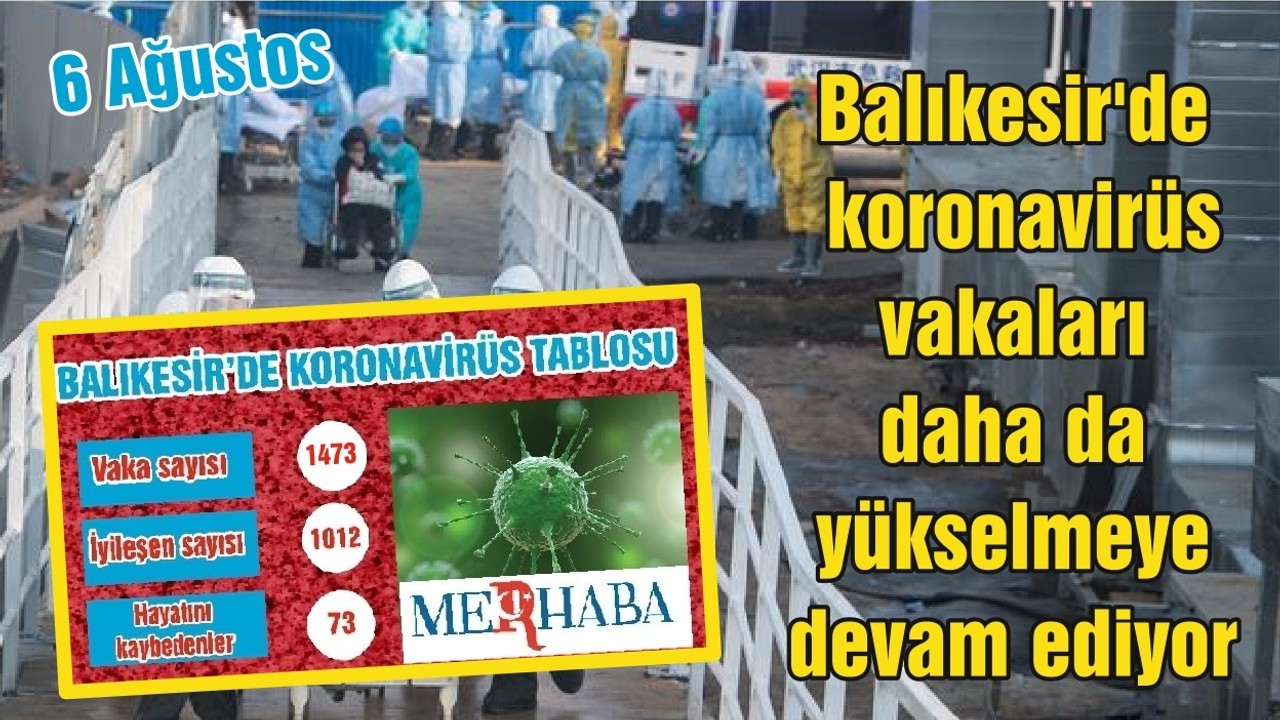 BALIKESİR’DE 6 AĞUSTOS KORONAVİRÜS TABLOSU