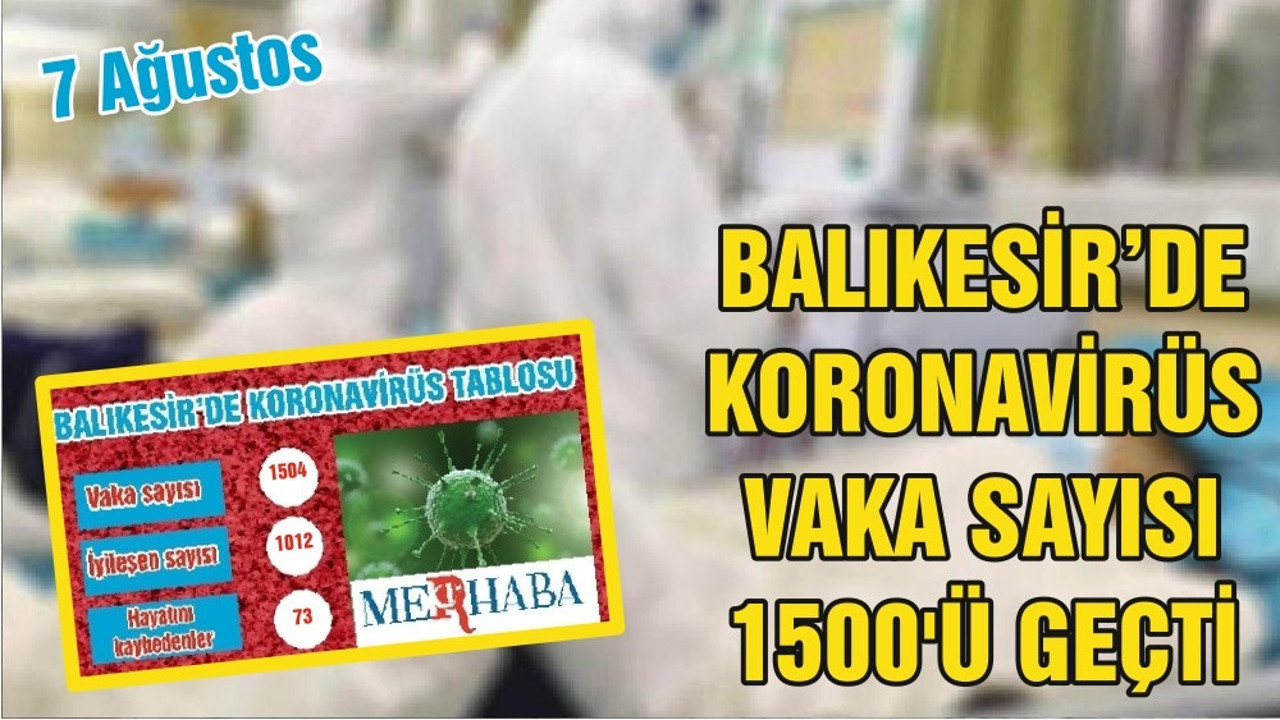 BALIKESİR’DE 7 AĞUSTOS KORONAVİRÜS TABLOSU