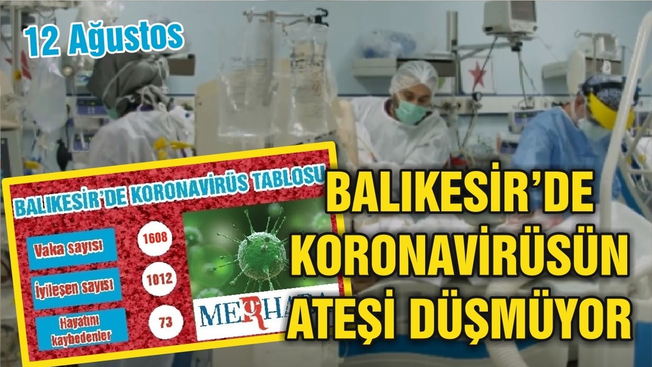 BALIKESİR’DE 12 AĞUSTOS KORONAVİRÜS TABLOSU