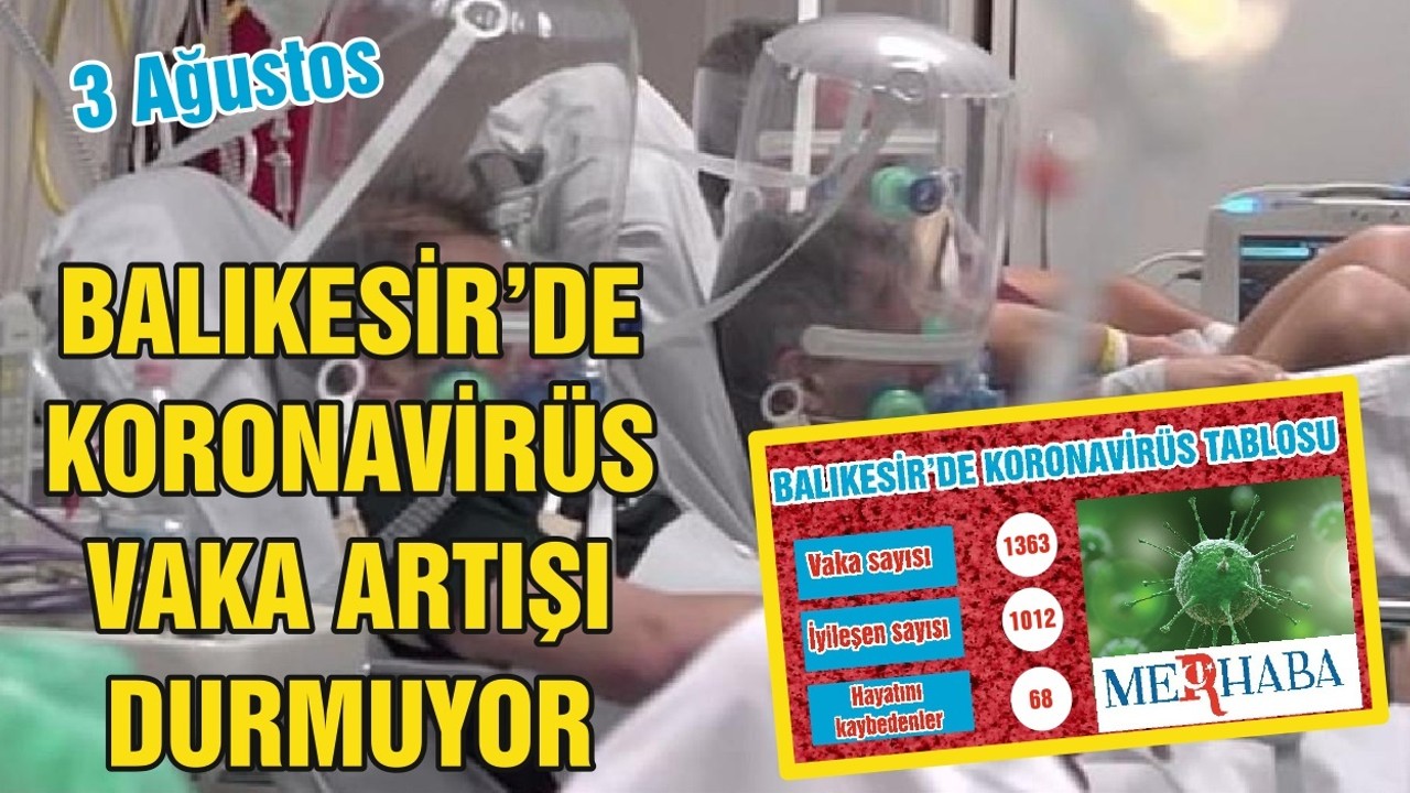 BALIKESİR’DE 3 AĞUSTOS KORONAVİRÜS TABLOSU