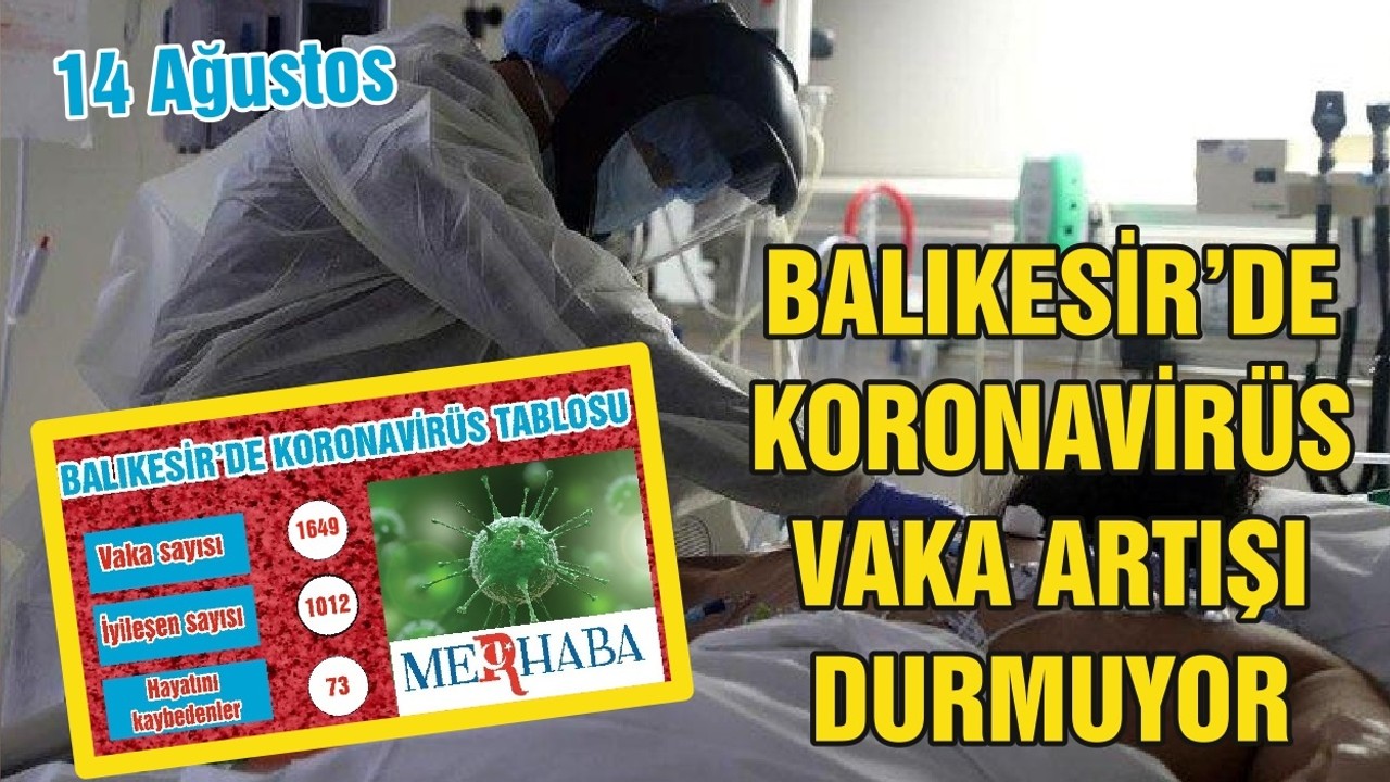BALIKESİR’DE 14 AĞUSTOS KORONAVİRÜS TABLOSU