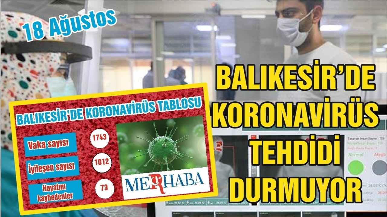 BALIKESİR’DE 18 AĞUSTOS KORONAVİRÜS TABLOSU