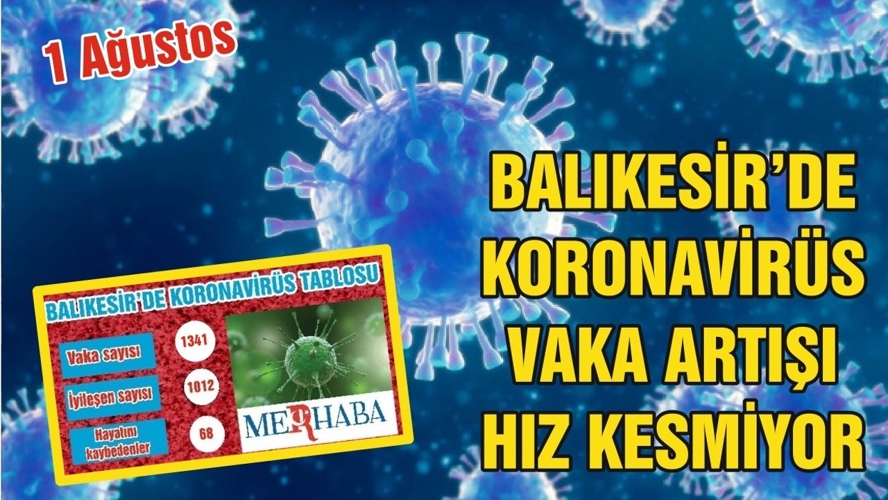BALIKESİR’DE 1 AĞUSTOS KORONAVİRÜS TABLOSU