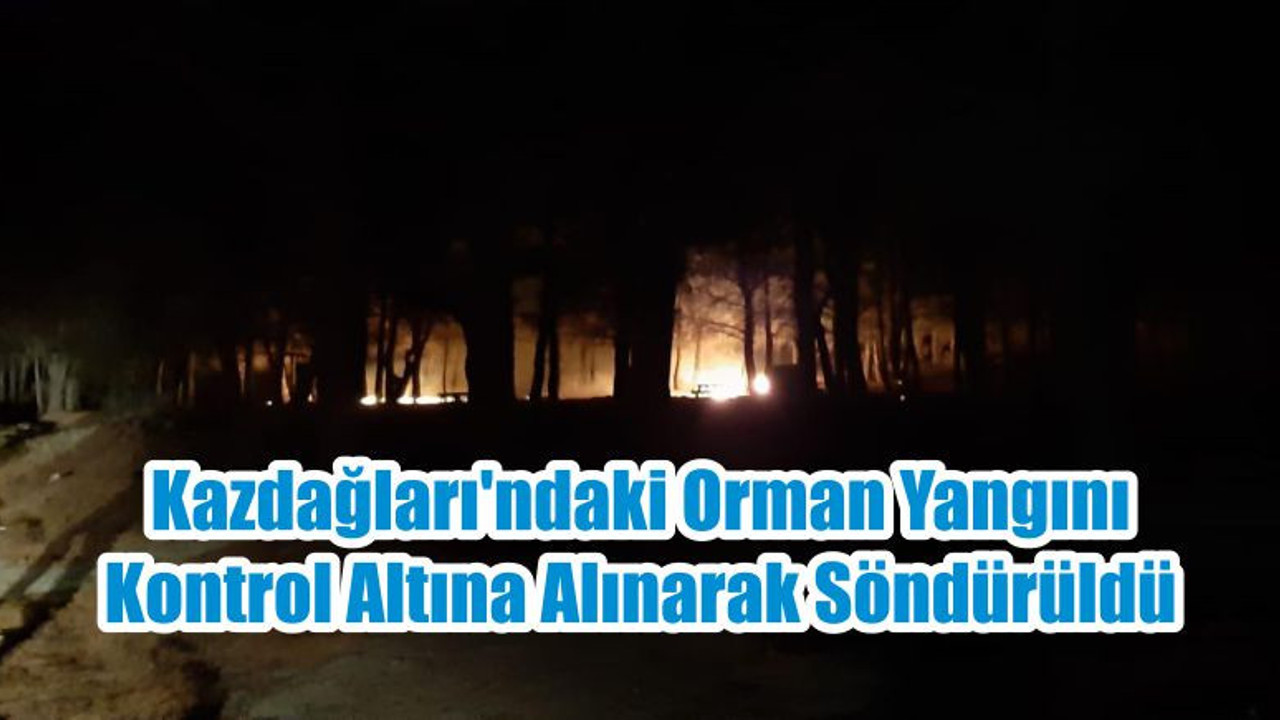Kazdağları'ndaki Orman Yangını Kontrol Altına Alınarak Söndürüldü