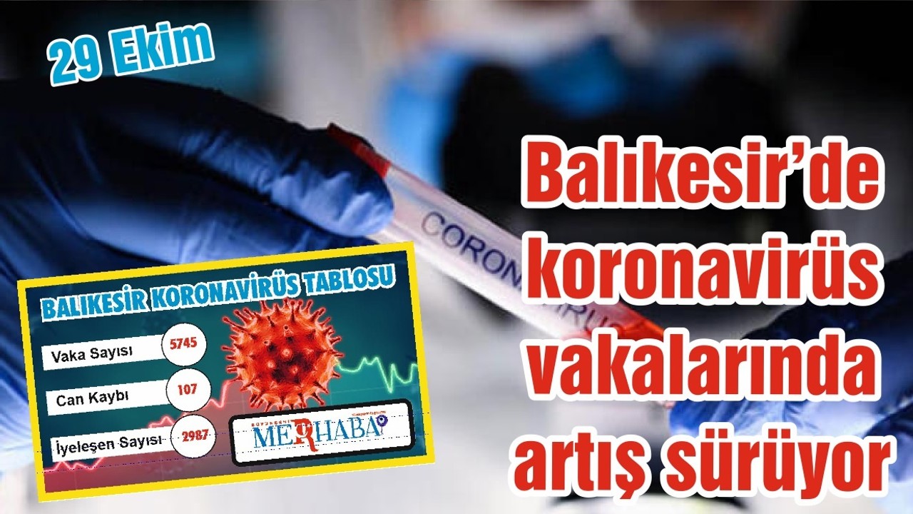 BALIKESİR’DE 29 EKİM KORONAVİRÜS TABLOSU