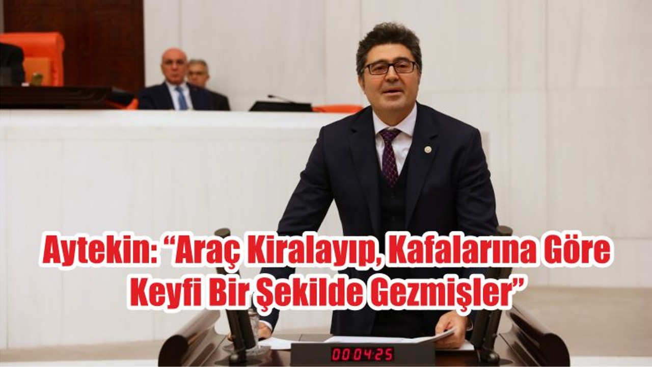 Aytekin: “Araç Kiralayıp, Kafalarına Göre Keyfi Bir Şekilde Gezmişler”