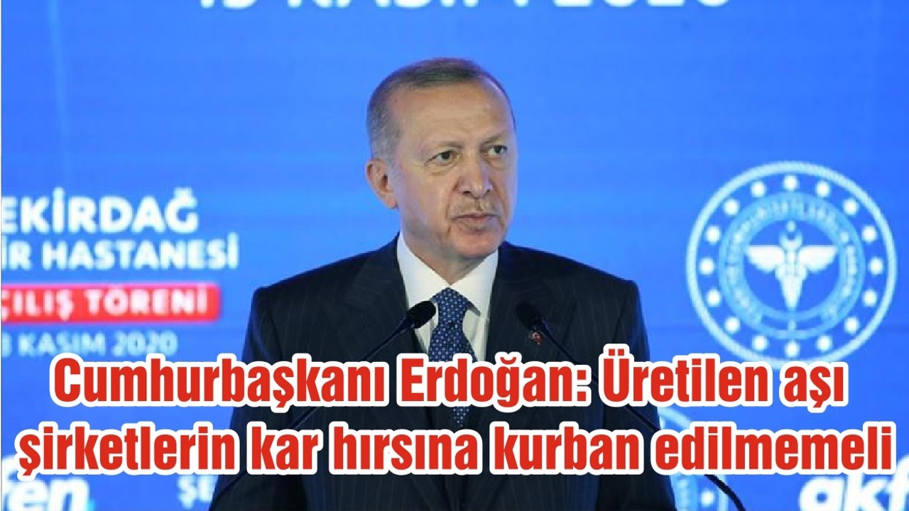 Cumhurbaşkanı Erdoğan: Üretilen aşı şirketlerin kar hırsına kurban edilmemeli