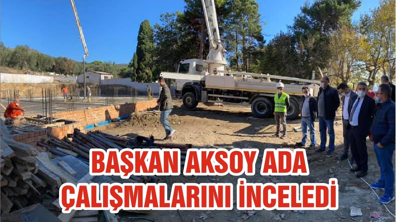 BAŞKAN AKSOY ADA ÇALIŞMALARINI İNCELEDİ