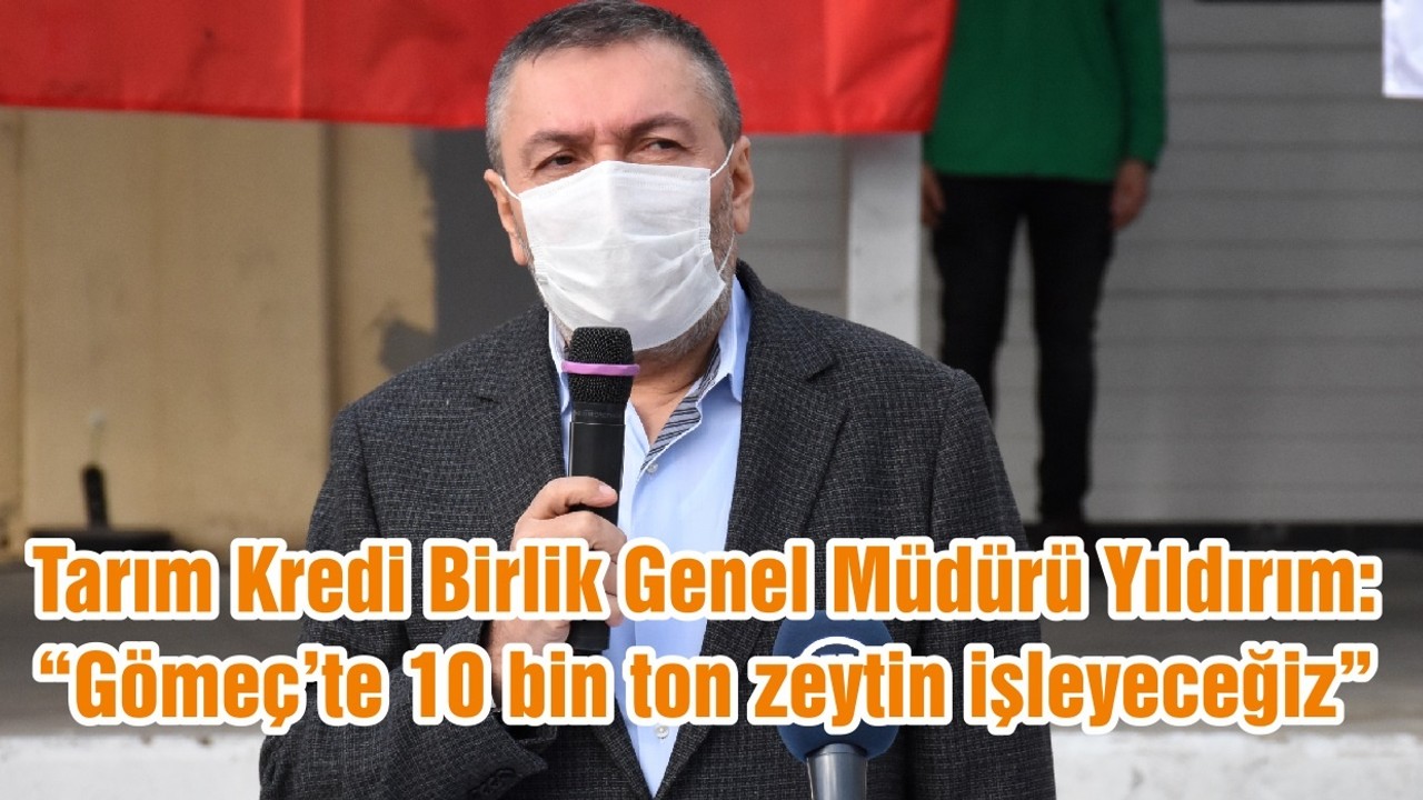 Tarım Kredi Birlik Genel Müdürü Yıldırım: “Gömeç’te 10 bin ton zeytin işleyeceğiz”