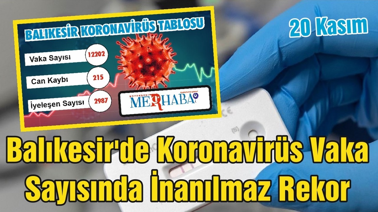 Balıkesir'de Koronavirüs Vaka Sayısında İnanılmaz Rekor