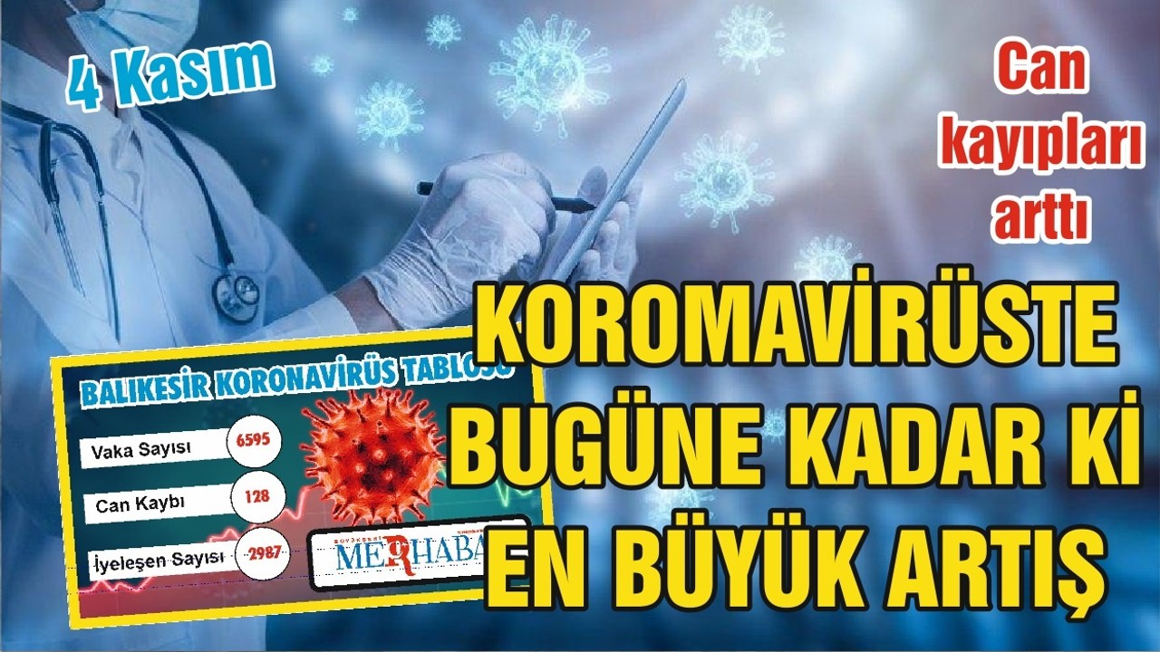BALIKESİR’DE 4 KASIM KORONAVİRÜS TABLOSU