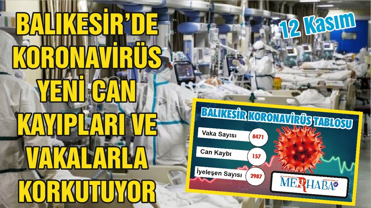 BALIKESİR’DE 12 KASIM KORONAVİRÜS TABLOSU