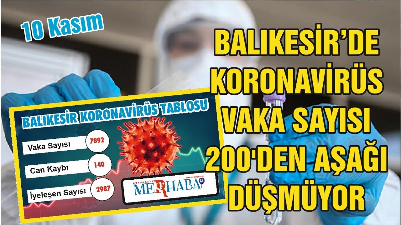 BALIKESİR’DE 10 KASIM KORONAVİRÜS TABLOSU