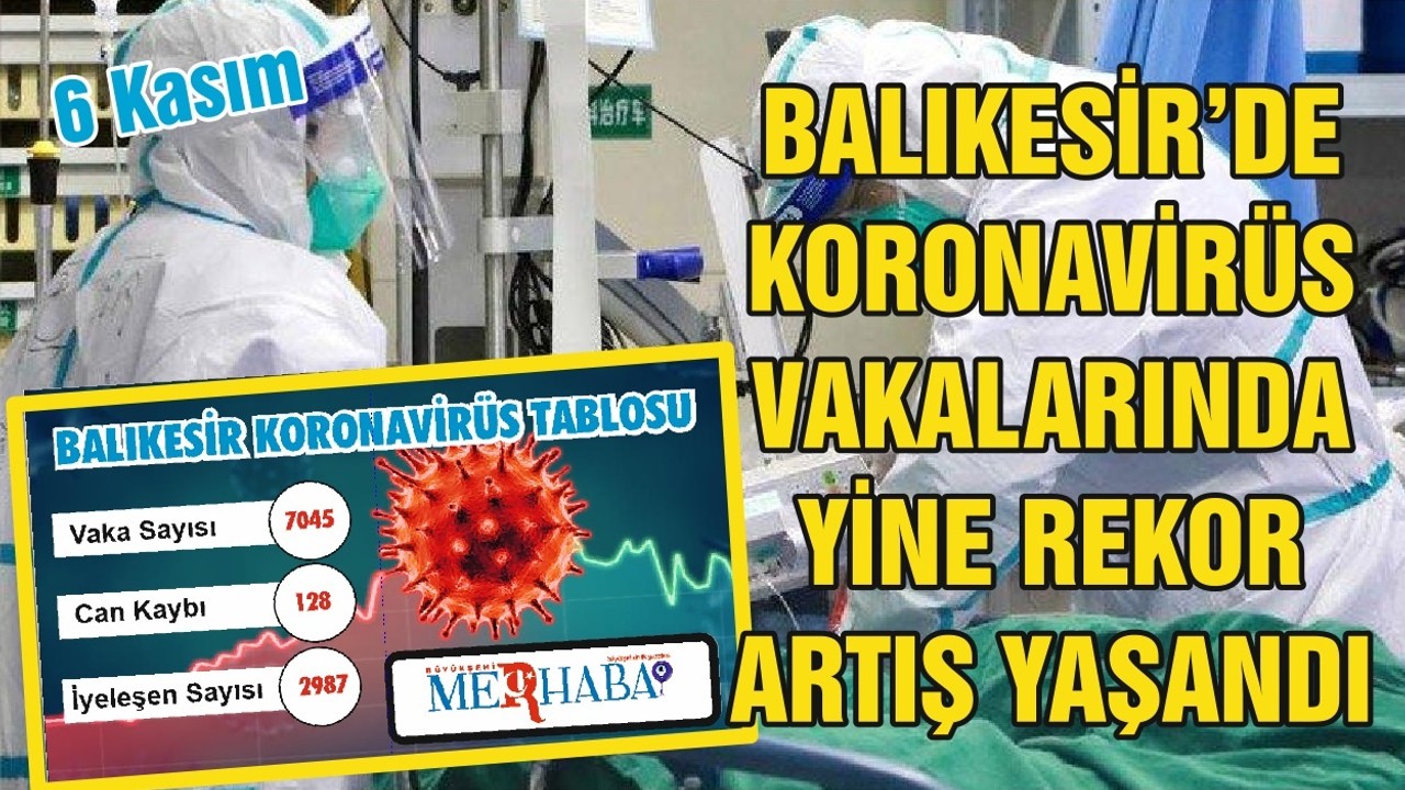 Balıkesir’de 6 Kasım koronavirüs tablosu