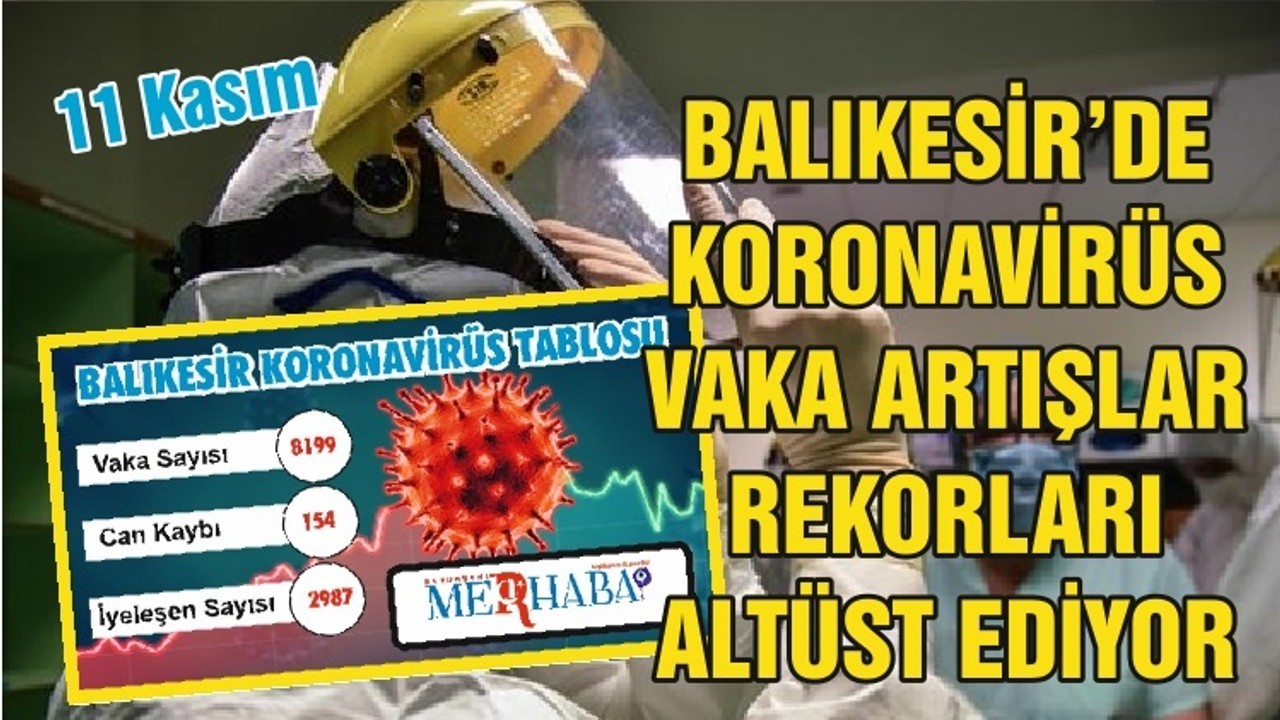 Balıkesir'de 11 Kasım Koronavirüs Tablosu