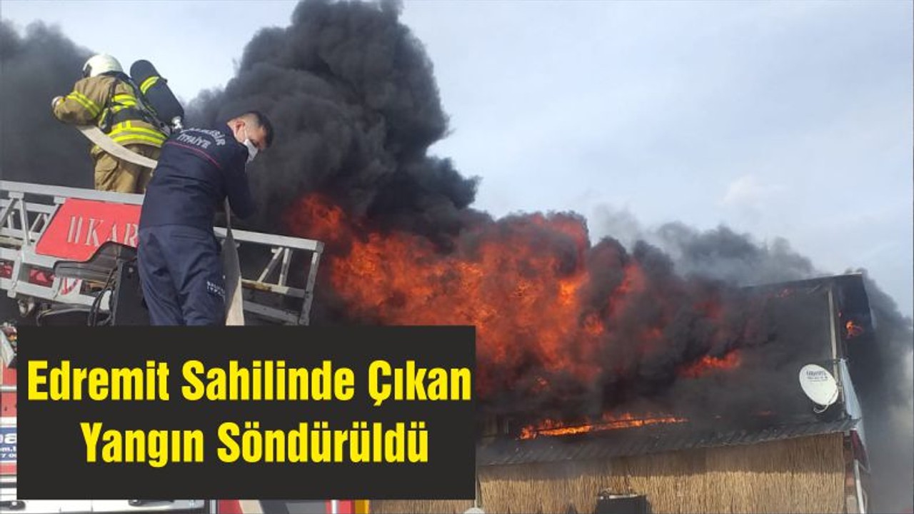 Edremit Sahilinde Çıkan Yangın Söndürüldü