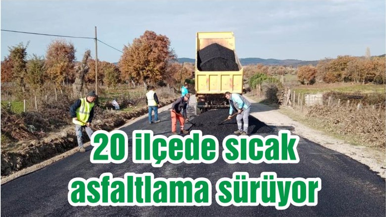 20 ilçede sıcak asfaltlama sürüyor