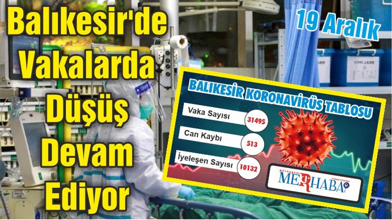 Balıkesir'de Vakalarda Düşüş Devam Ediyor