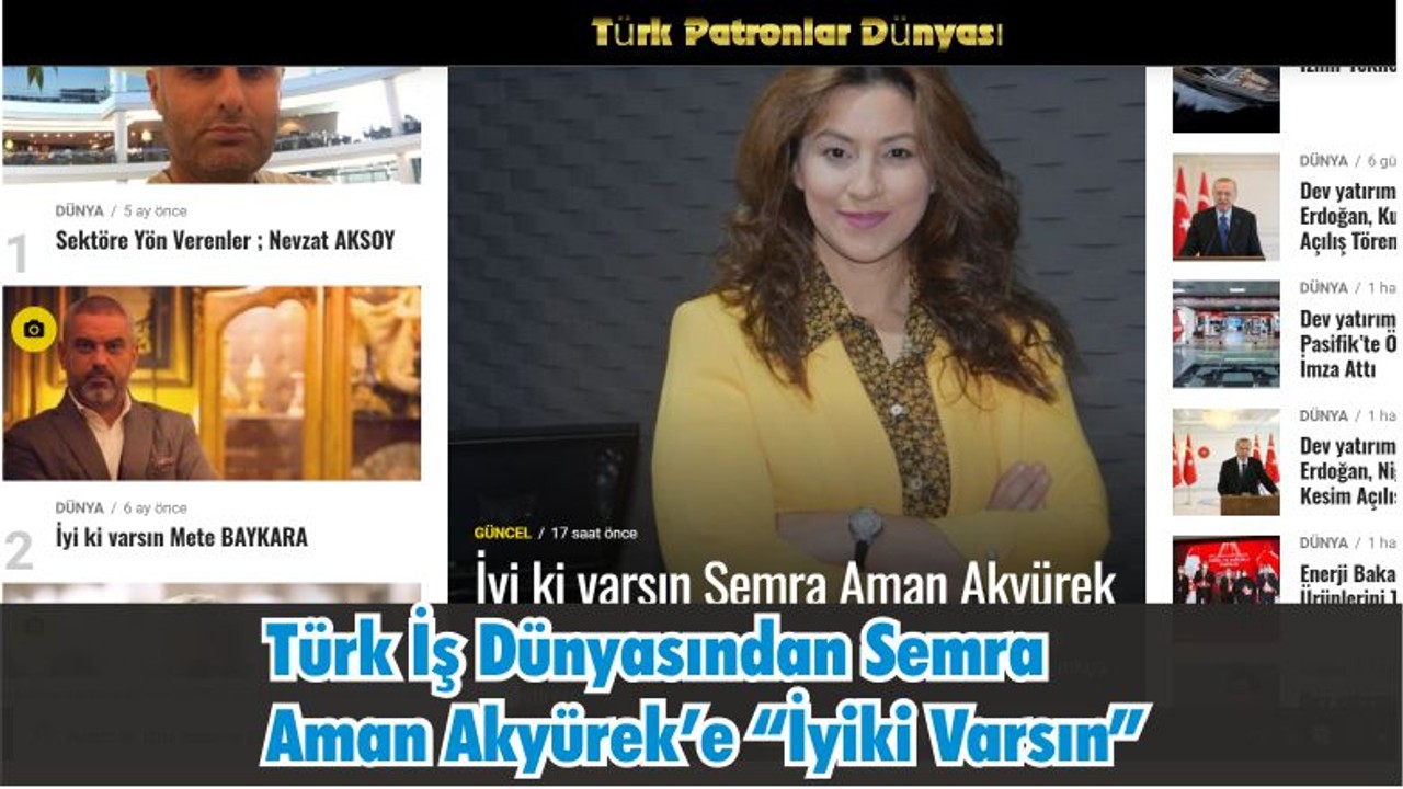 Türk İş Dünyası Semra Aman Akyürek’e “İyi Ki Varsın” Dedi