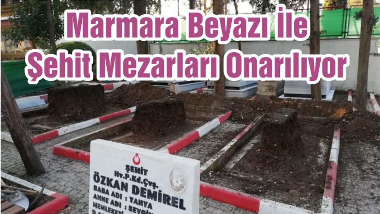 Marmara Beyazı İle Şehit Mezarları Onarılıyor