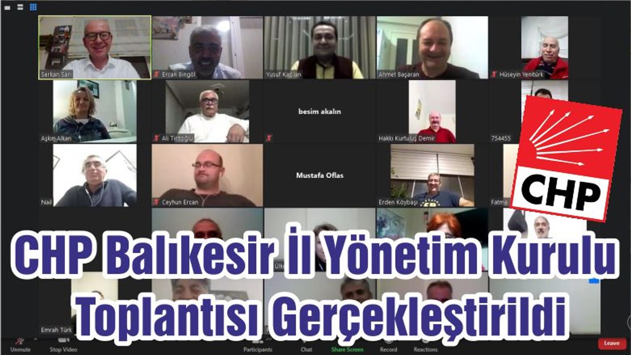 CHP Balıkesir İl Yönetim Kurulu Toplantısı Gerçekleştirildi