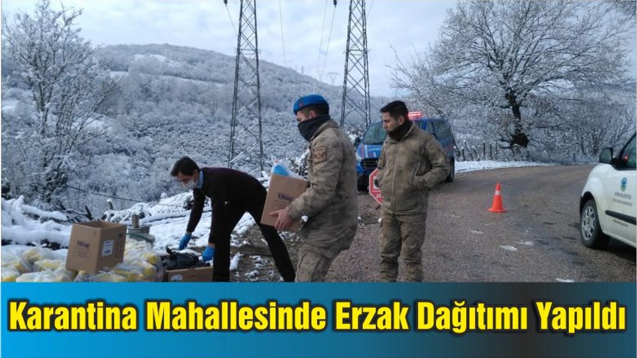 Gönen Karantina Mahallesinde Erzak Dağıtımı Yapıldı