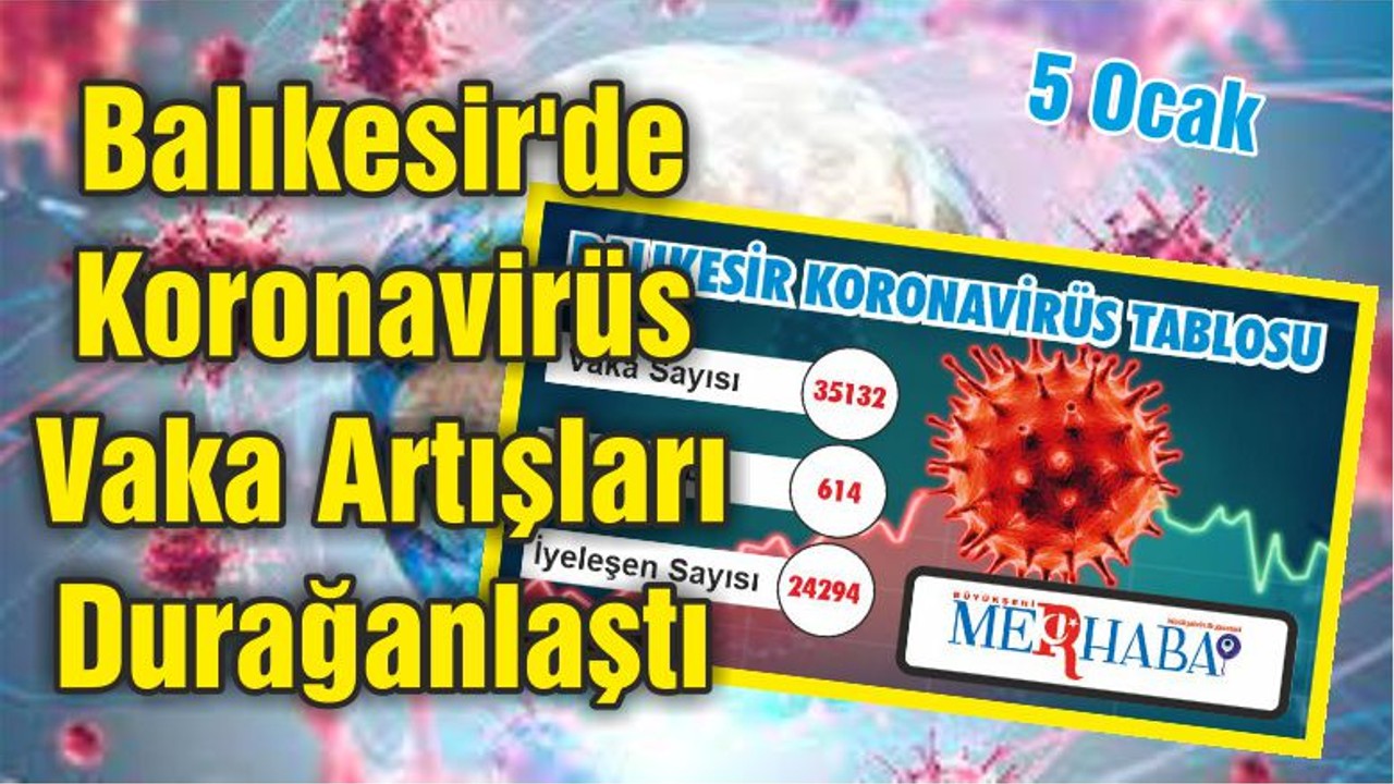 Balıkesir'de Koronavirüs Vaka Artışları Durağanlaştı