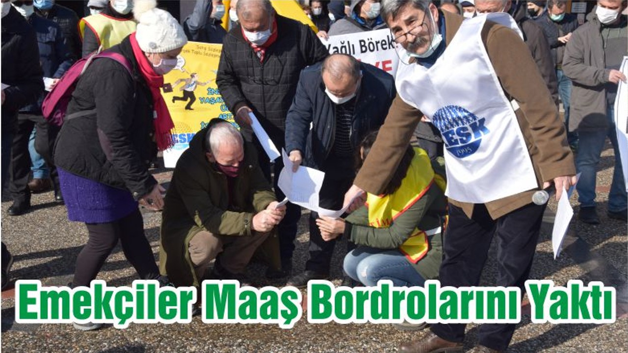 Emekçiler Maaş Bordrolarını Yaktı