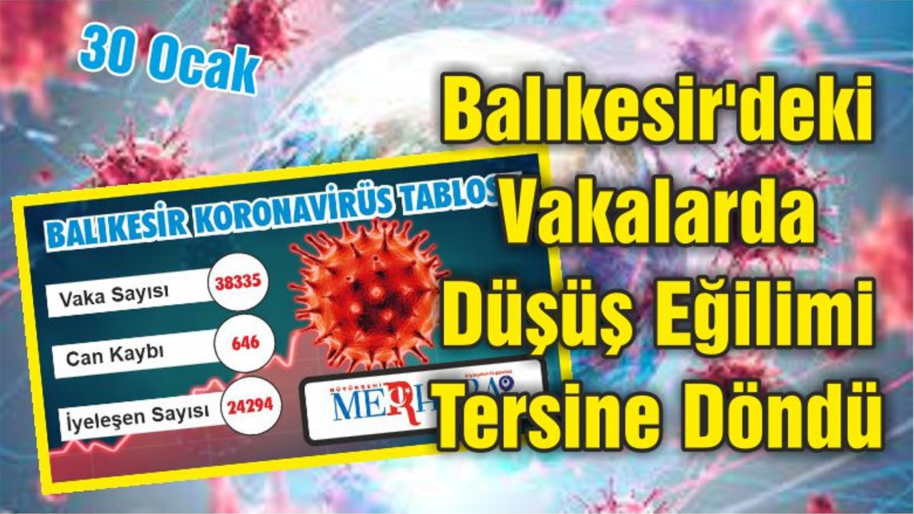 Balıkesir'deki Vakalarda Düşüş Eğilimi Tersine Döndü