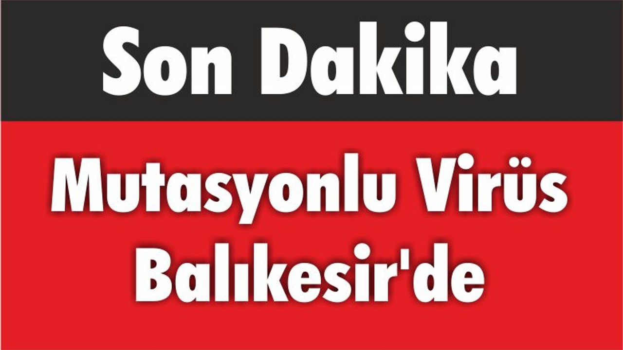 Mutasyonlu Virüs Balıkesir’de