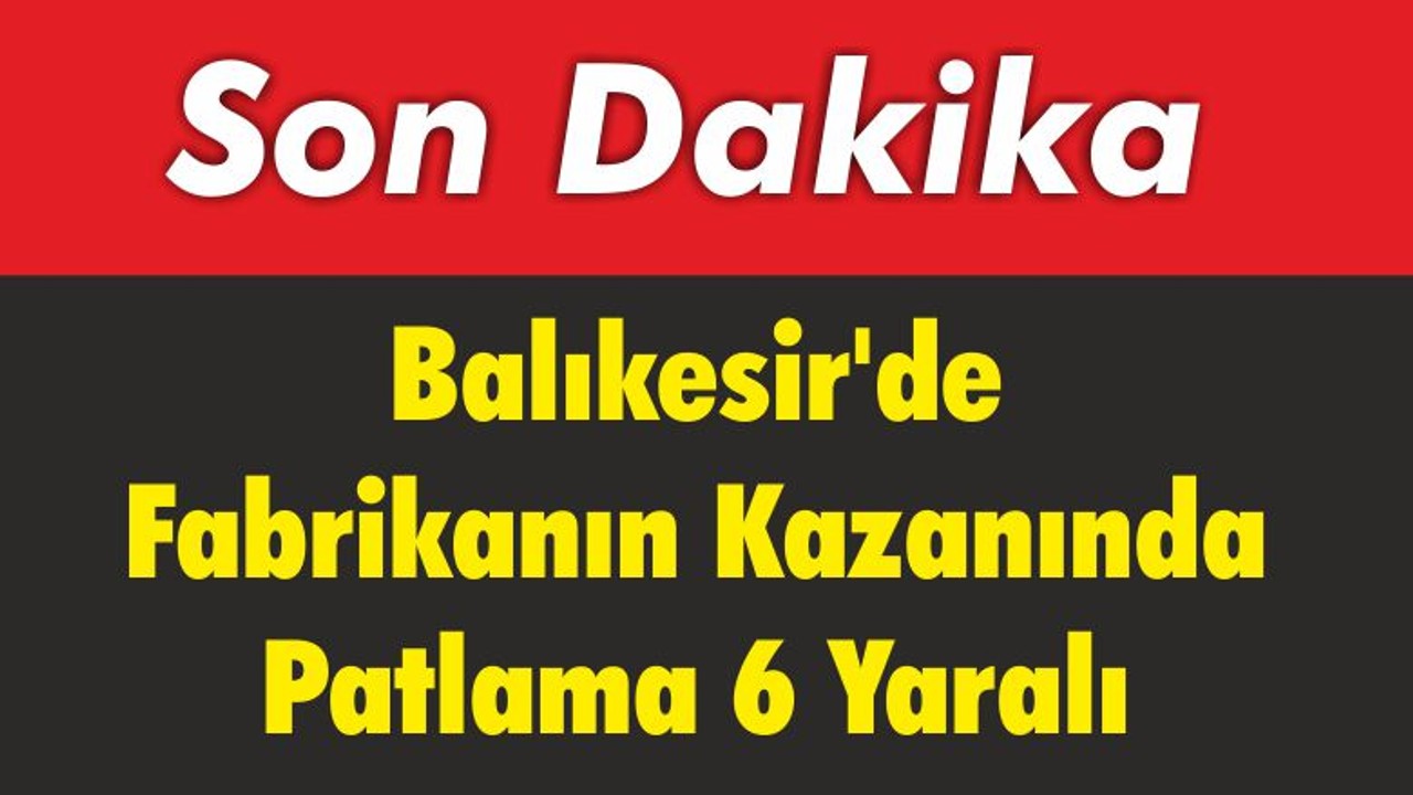 Balıkesir'de Fabrikanın Kazanında Patlama 6 Yaralı