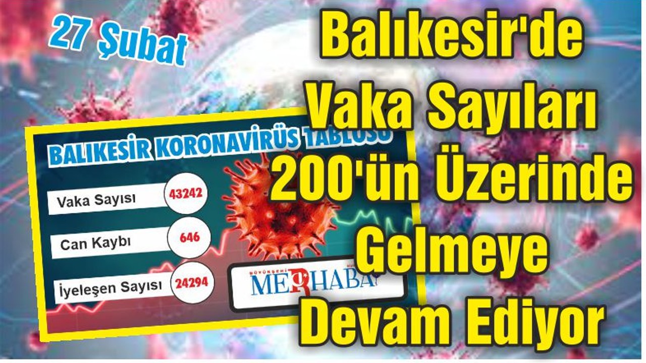 Balıkesir'de Vaka Sayıları 200'ün Üzerinde Gelmeye Devam Ediyor