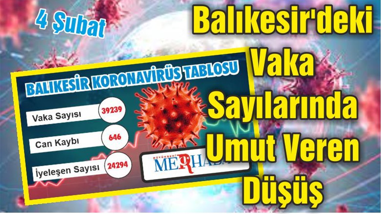 Balıkesir'deki Vaka Sayılarında Umut Veren Düşüş