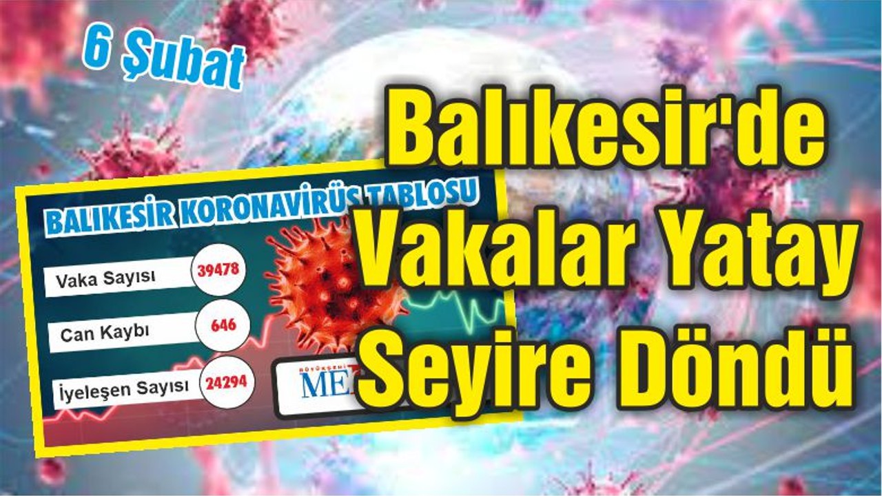Balıkesir'de Vakalar Yatay Seyire Döndü