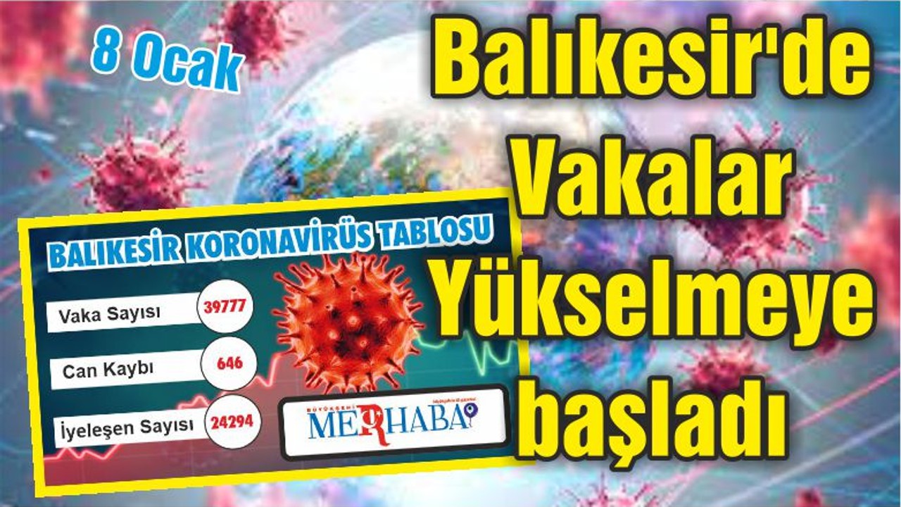Balıkesir'de Vakalar Yükselmeye başladı