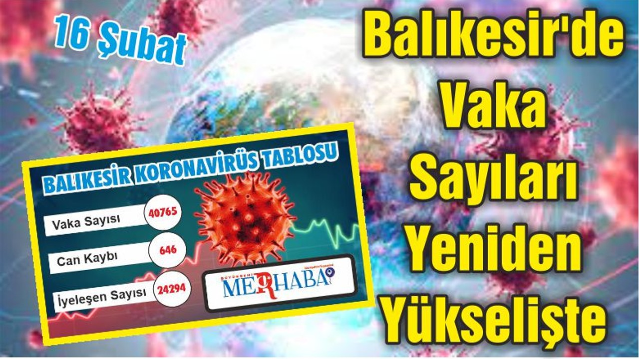 Balıkesir'de Vaka Sayıları Yeniden Yükselişte