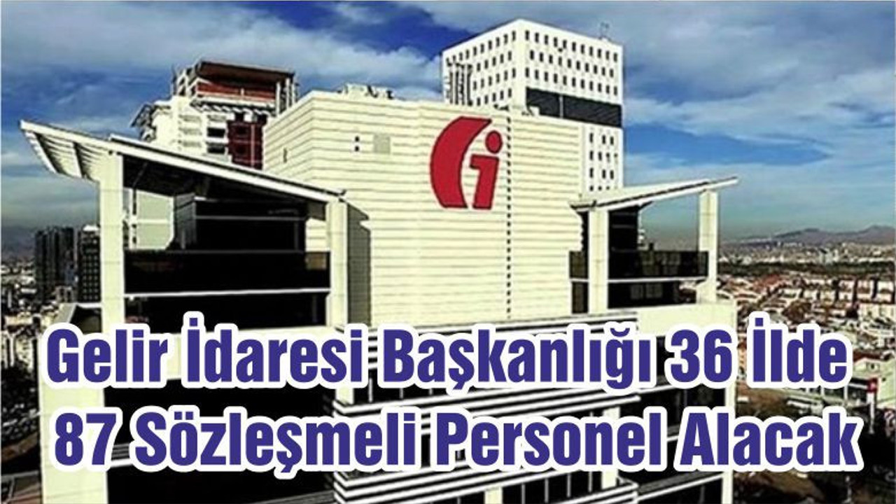 Gelir İdaresi Başkanlığı 36 İlde 87 Sözleşmeli Personel Alacak