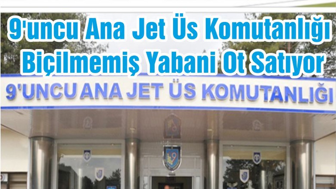 9'uncu Ana Jet Üs Komutanlığı Biçilmemiş Yabani Ot Satıyor
