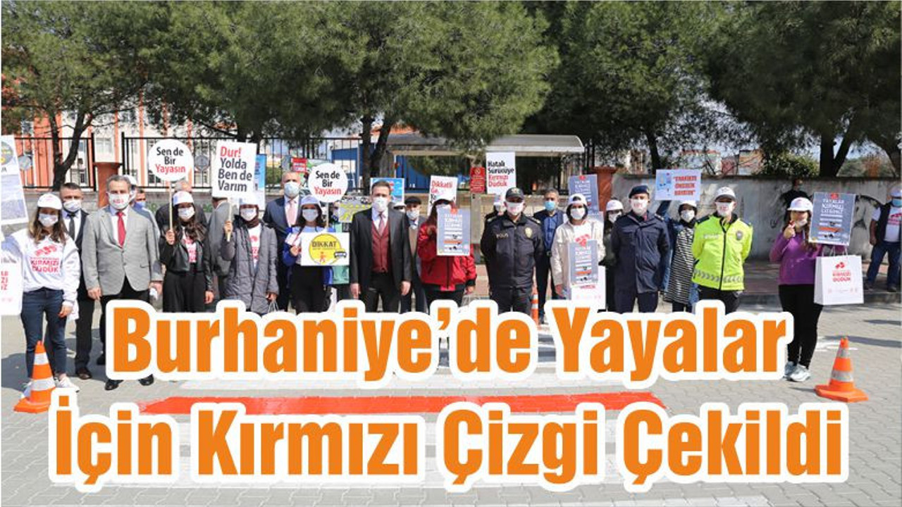 Burhaniye’de Yayalar İçin Kırmızı Çizgi Çekildi