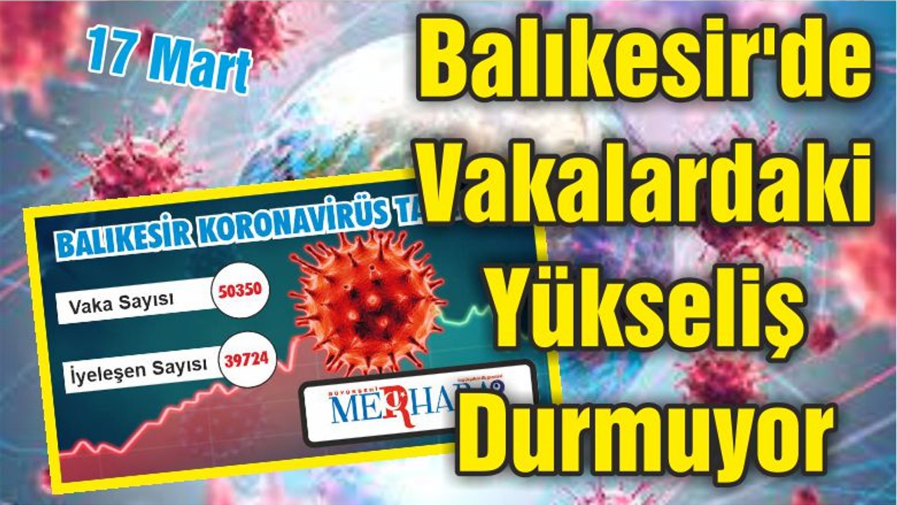 Balıkesir'de Vakalardaki Yükseliş Durmuyor