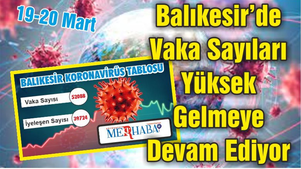 Balıkesir’de Vaka Sayıları Yüksek Gelmeye Devam Ediyor